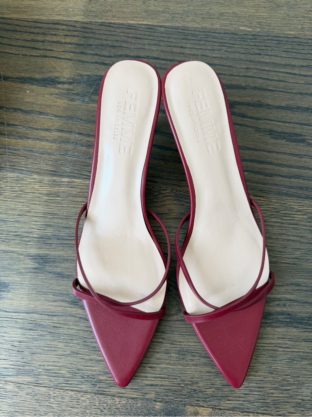 Femme LA oxblood sandals heels